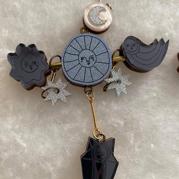 LouClarke Studio Space Oddity Illustrated Earrings - Picture 3 of 4